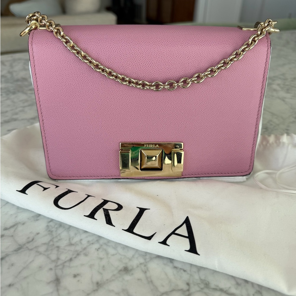 Furla Pink Crossbody Bag with Chain